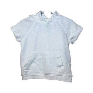 Zara Kids Unisex White Sporty Short Sleeve Hooded Sweatshirt Size 12-18 Months